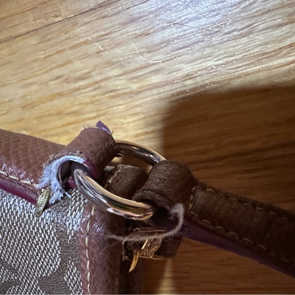 COACH FILE BAG IN TAN/ BROWN LINED SIGNATURE COATED CANVAS CROSSBODY F23866 - Picture 8 of 15